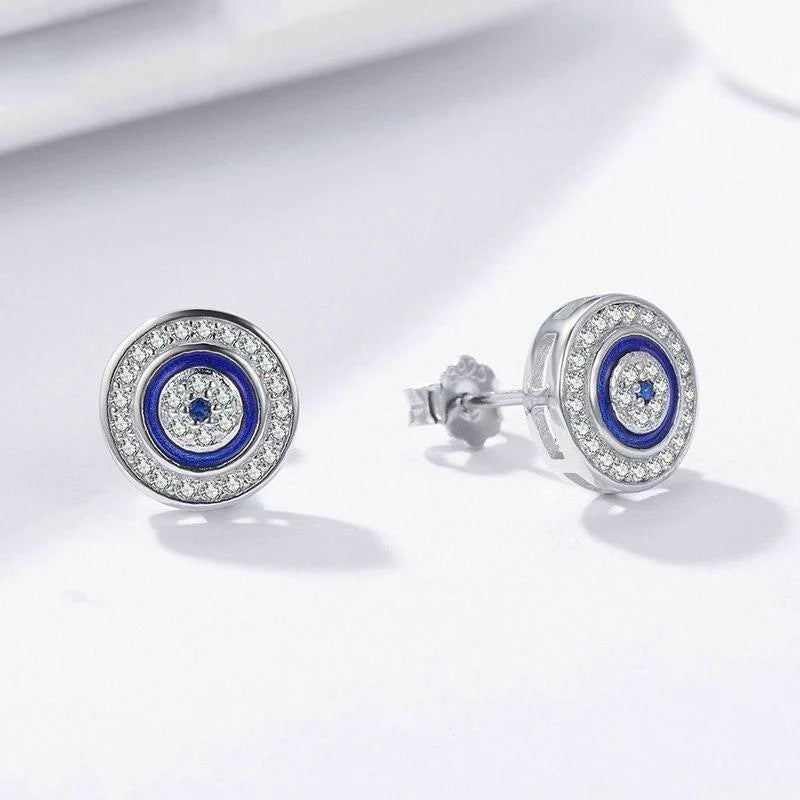 Vioraia Dazzling Symbolic Evil Eye Earrings