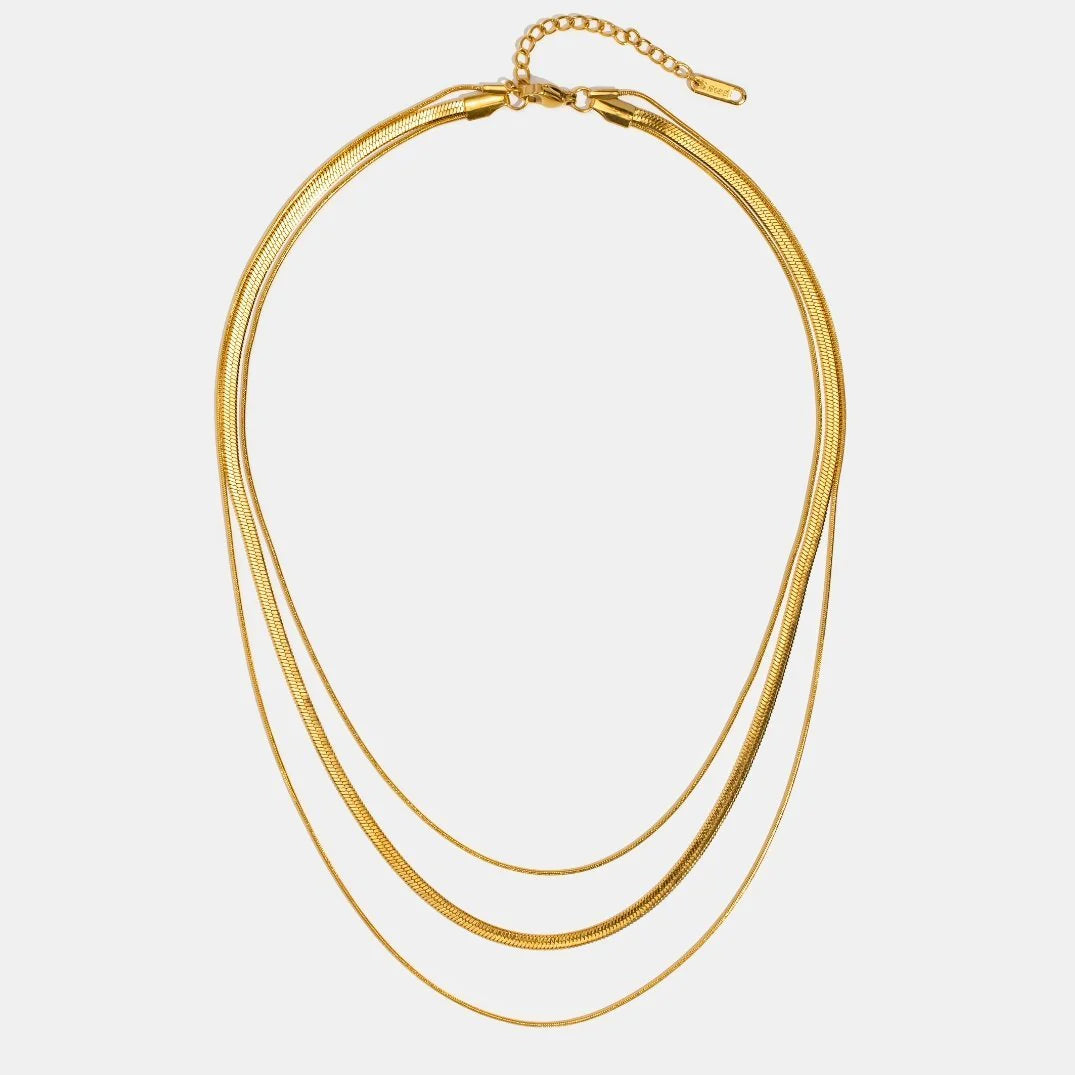 Vioraia Gold Multi-Layered Chain  Necklace