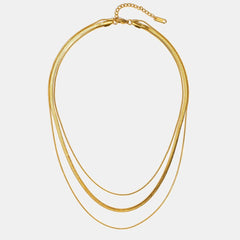 Vioraia Gold Multi-Layered Chain  Necklace