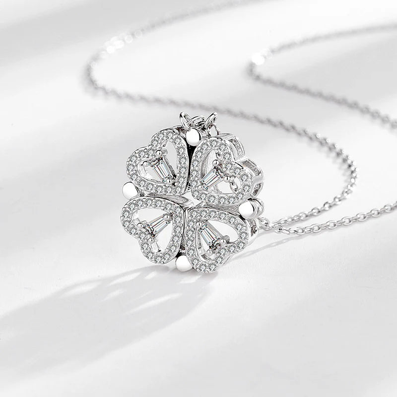 Vioraia Two In One Heart Clover Necklace