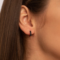 Vioraia Black Rose Huggie Earrings