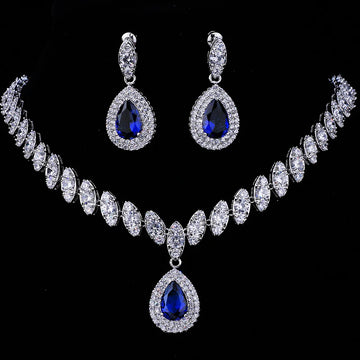 Vioraia Dainty Droplet Gemstone Jewelry Set