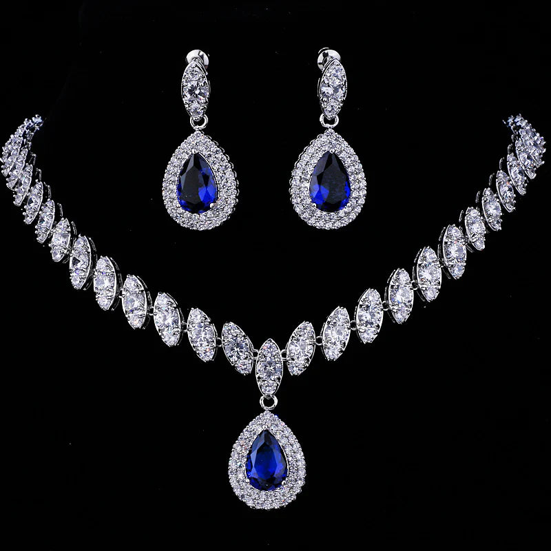 Vioraia Dainty Droplet Gemstone Jewelry Set