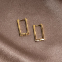 Vioraia Gold Rectangle Hoop Earrings