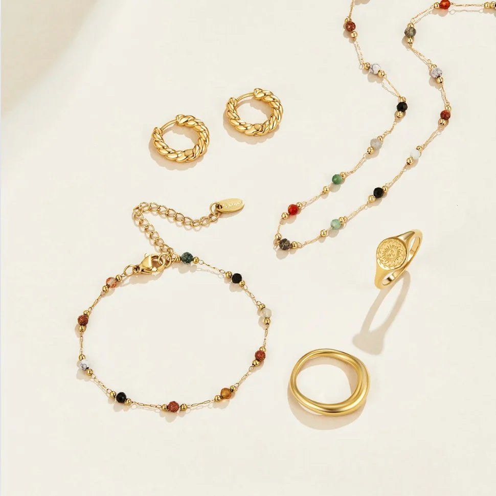 Vioraia Lulu Beaded Stone Necklace
