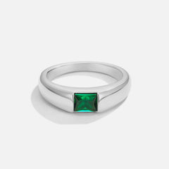 Vioraia Ember Silver & Emerald Ring