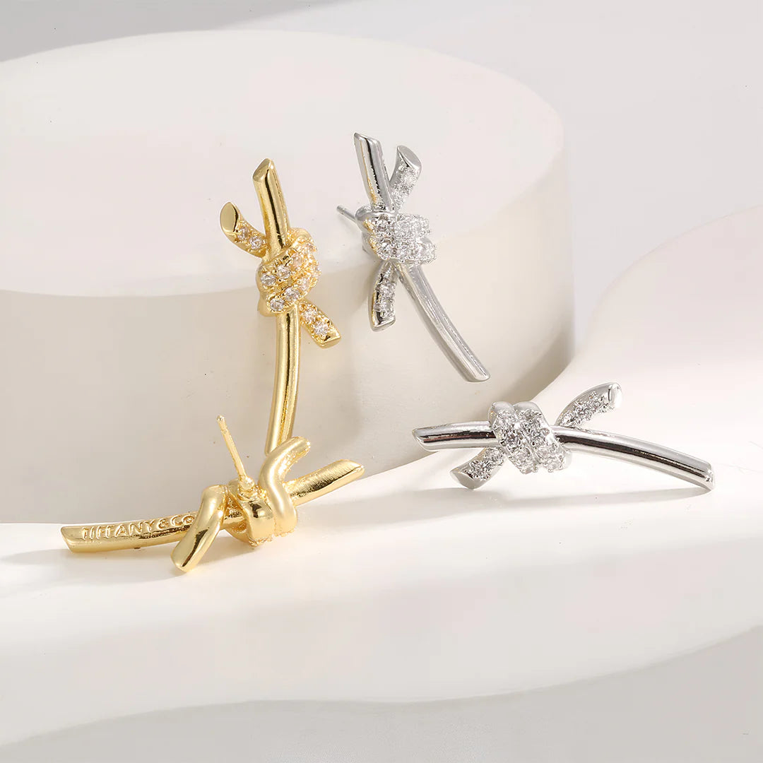 Vioraia Lyra Twist Climber Earrings