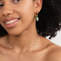 Vioraia Green Aventurine Hoop Earrings