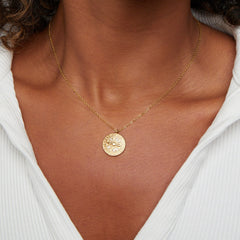 Vioraia Zodiac Coin Gold Necklace