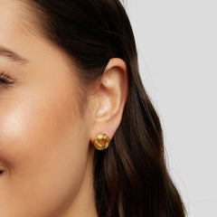 Vioraia Knotted Twist Gold Earrings