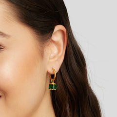 Vioraia Emerald Cube Earrings