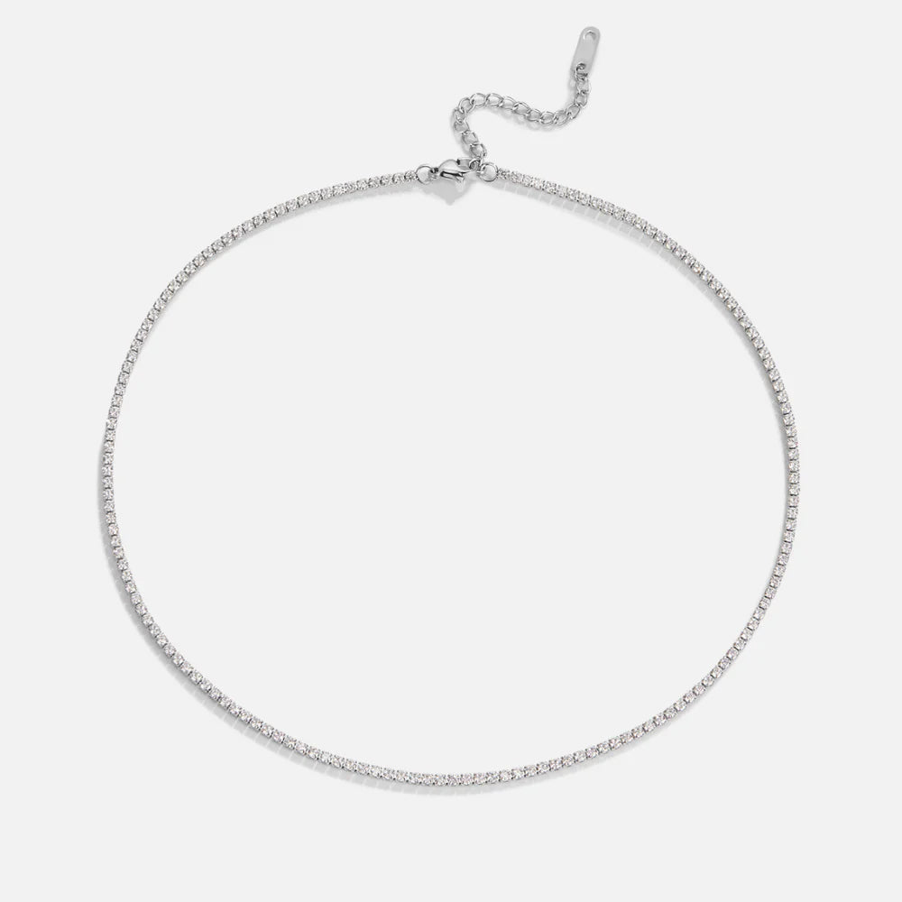Vioraia Lexi Silver Crystal Necklace