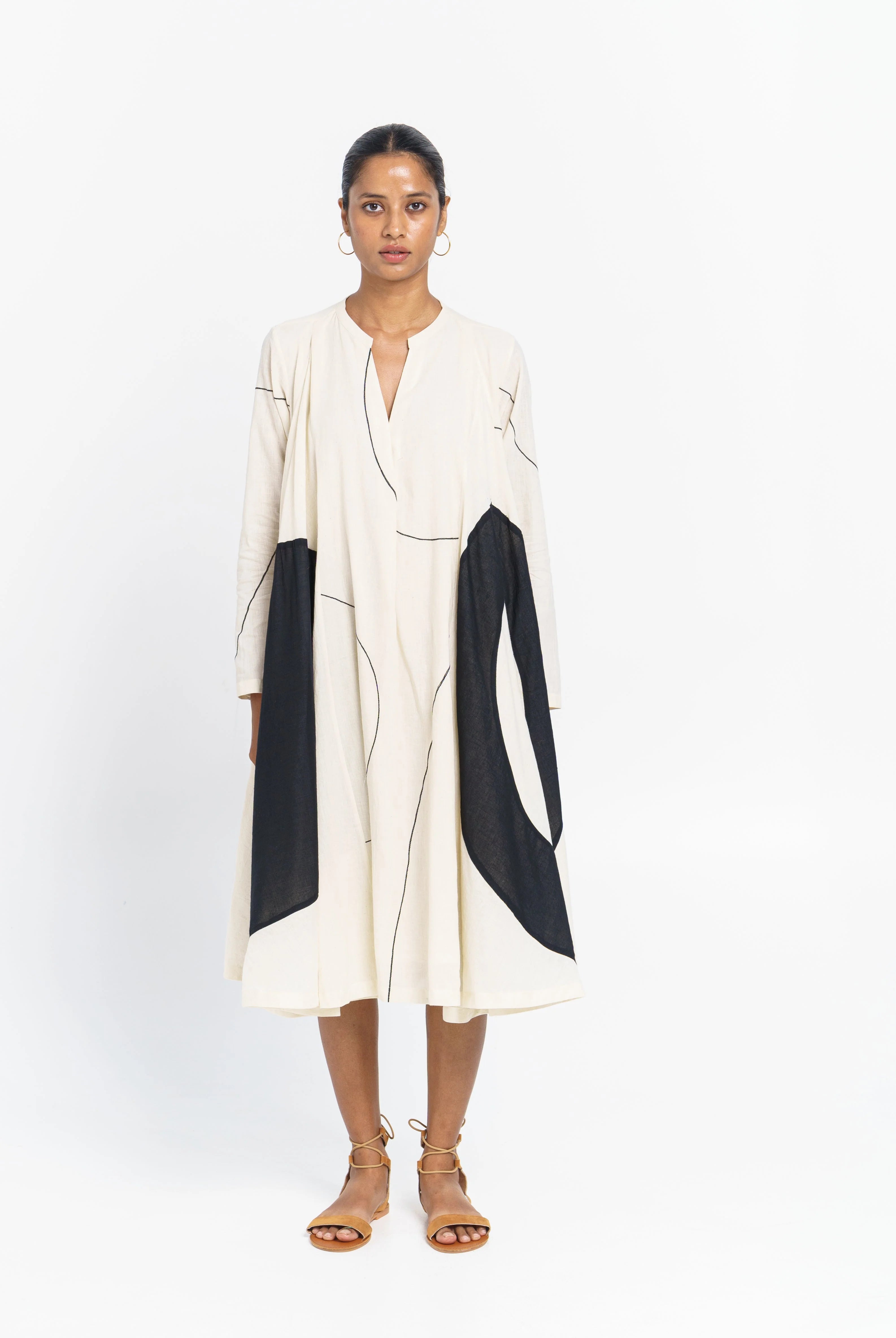 Colour-block midi dress