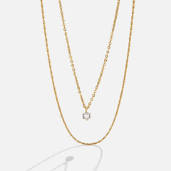 Vioraia Dina Crystal & Gold Layered Necklace