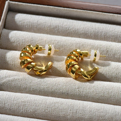 Vioraia Natalie Spiral Hoop Earrings