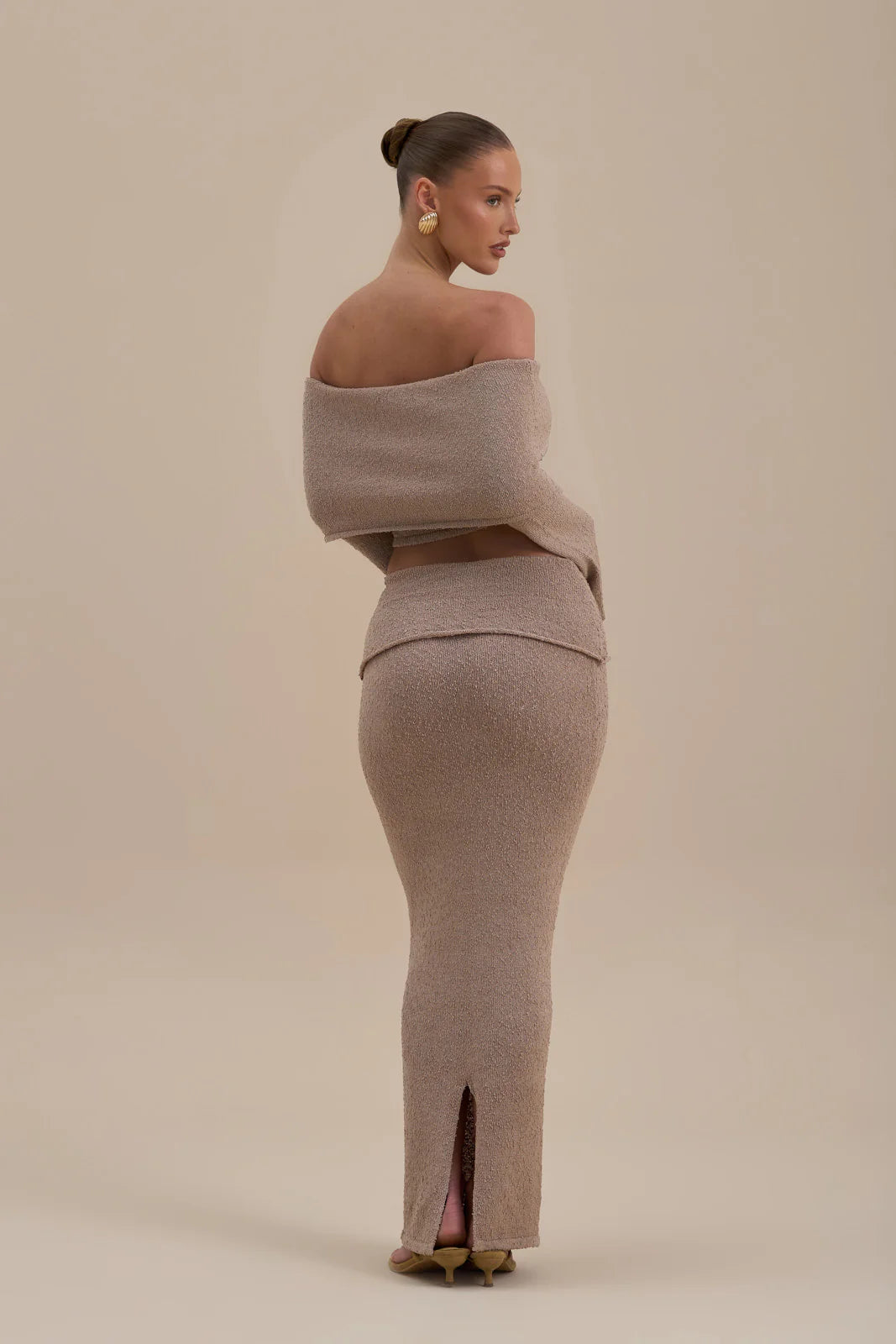 YASMIN BOUCLE KNIT CO-ORD | LATTE