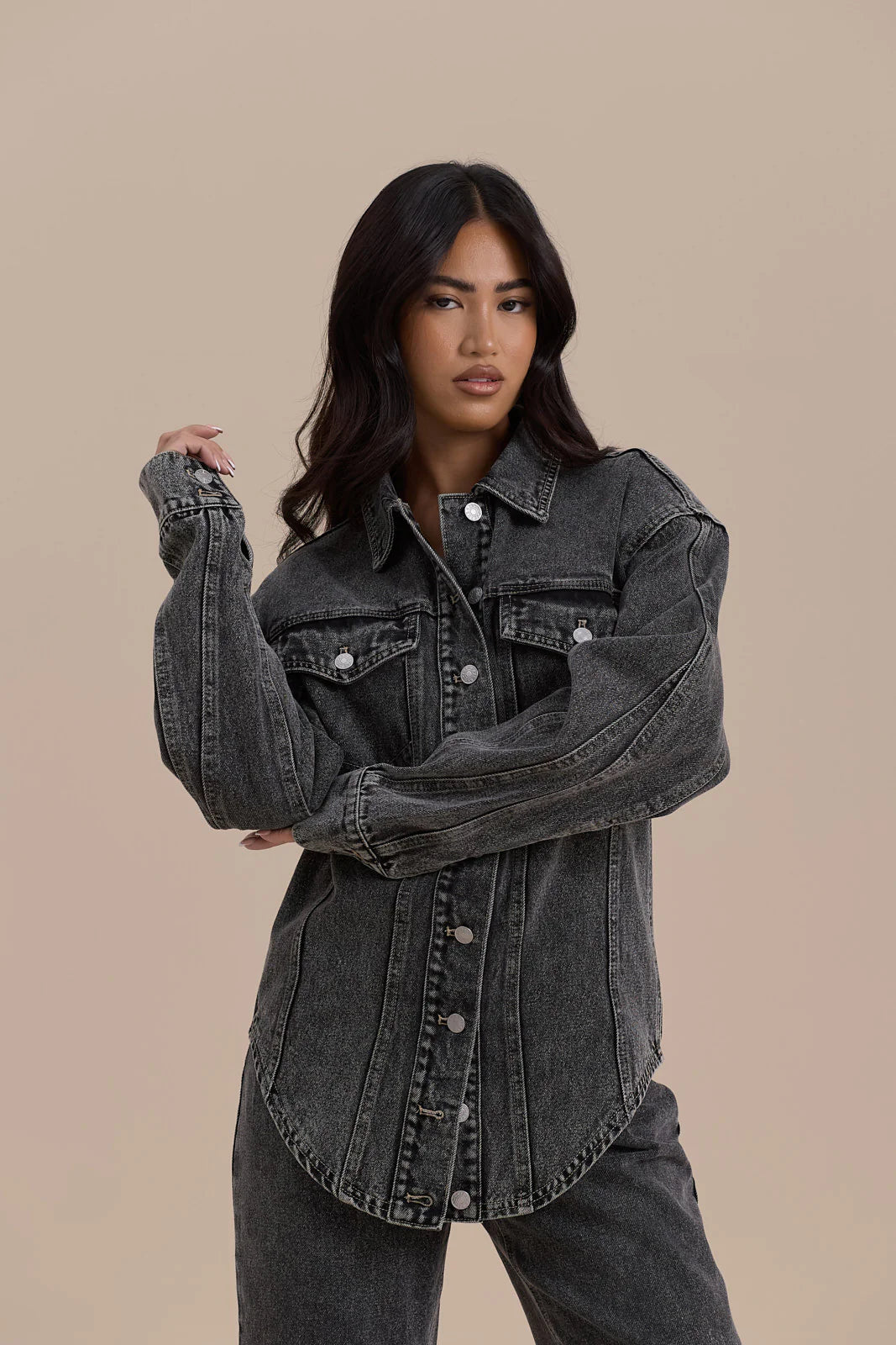 ALIX RELAXED FIT JACKET | DARK WASH DENIM