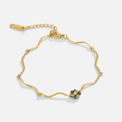 Vioraia Forest Flower Stone Gold Bracelet