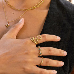 Vioraia Golden Waves Wrap Ring