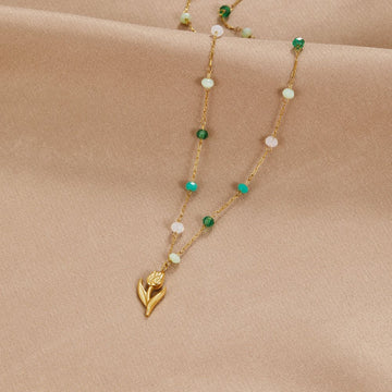 Vioraia Golden Tulip Bead Necklace