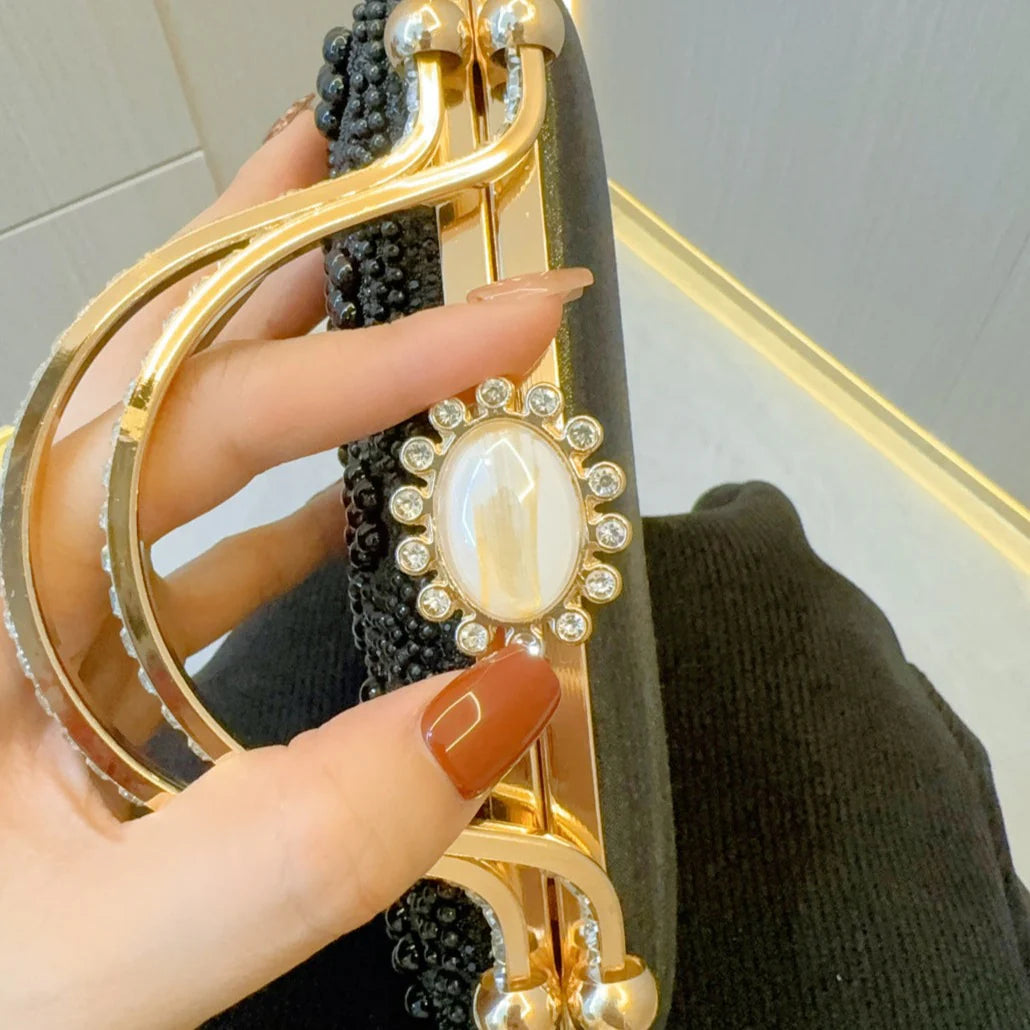 Vioraia Clarab  Pearl Clutch Bag