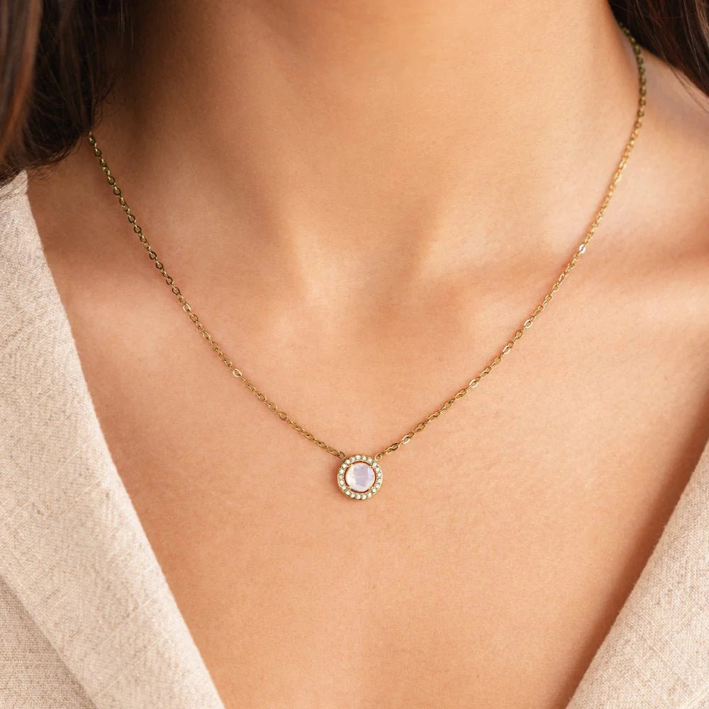 Vioraia Gold Monet Crystal Necklace