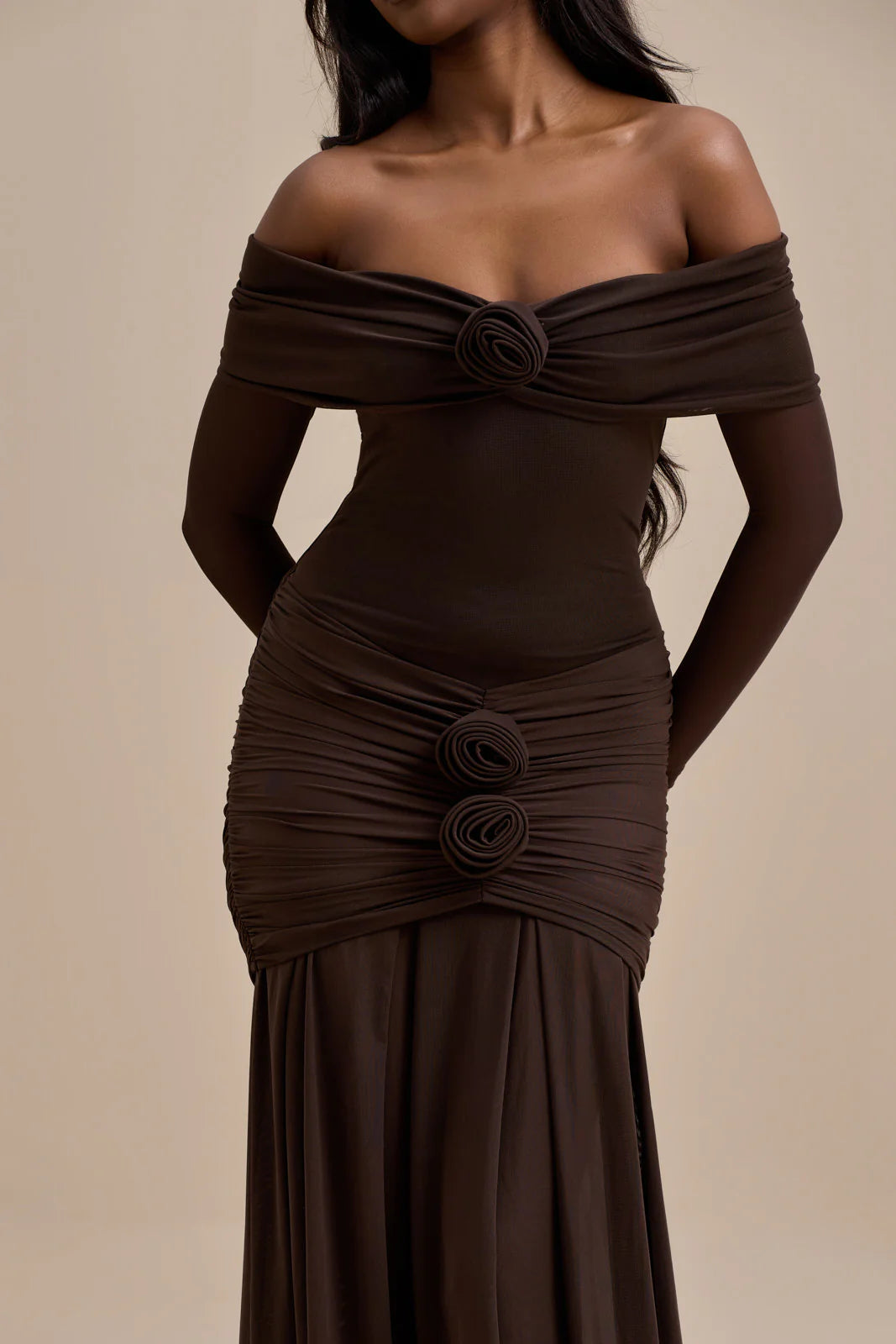 VIVIENNE BARDOT MAXI DRESS | CHOCOLATE - SALE