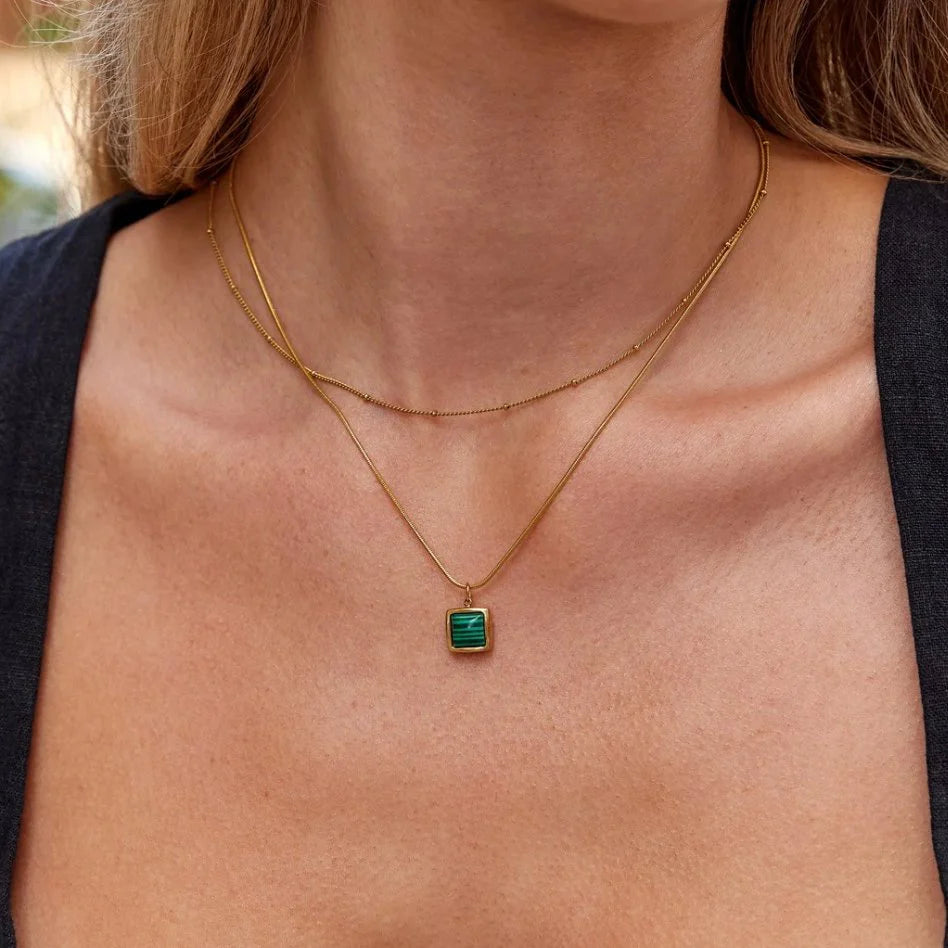 Vioraia Niyah Bead Gold Chain Necklace