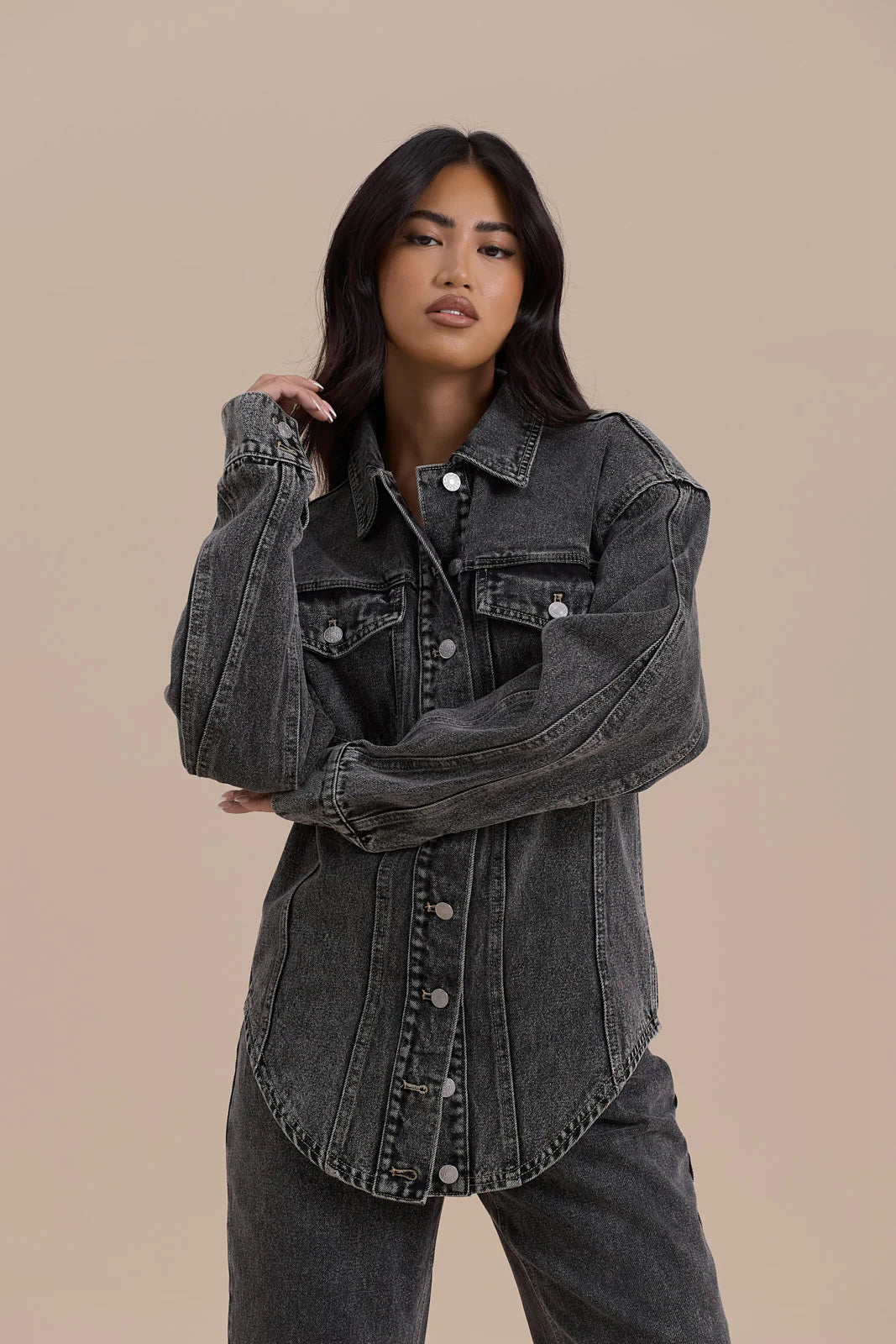 ALIX RELAXED FIT JACKET | DARK WASH DENIM