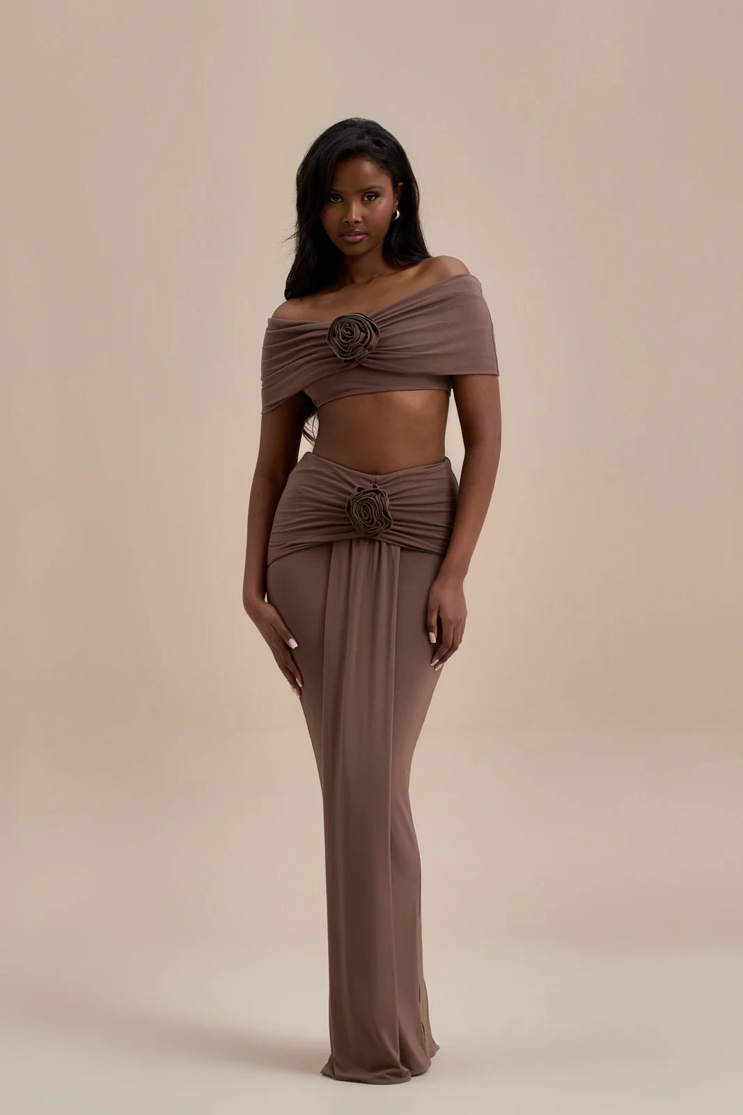 BELLE BARDOT CROP TOP | CHOC - SALE