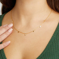 Vioraia Lena Rectangle Crystal Necklace