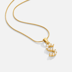 Vioraia Letter Pearl Charm Necklace