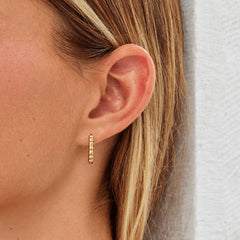 Vioraia Leona Gold Bead Hoop Earrings