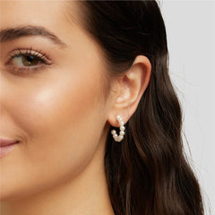 Vioraia Naila Pearl Hoop Earrings