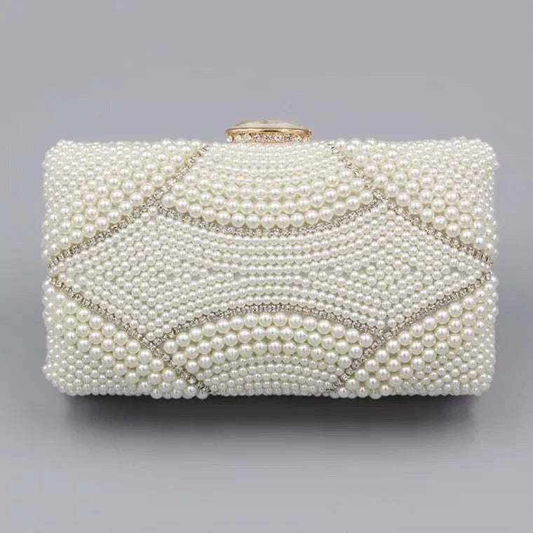 Vioraia Violeta Pearl Clutch Bag