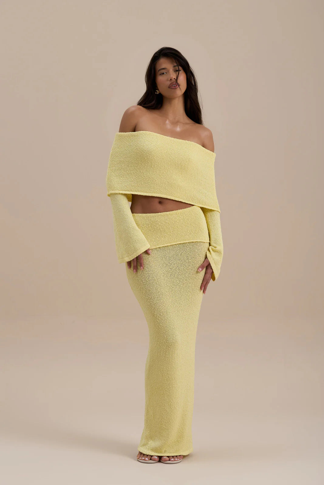YASMIN BOUCLE KNIT CO-ORD | LEMON
