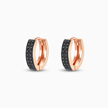 Vioraia Black Rose Huggie Earrings