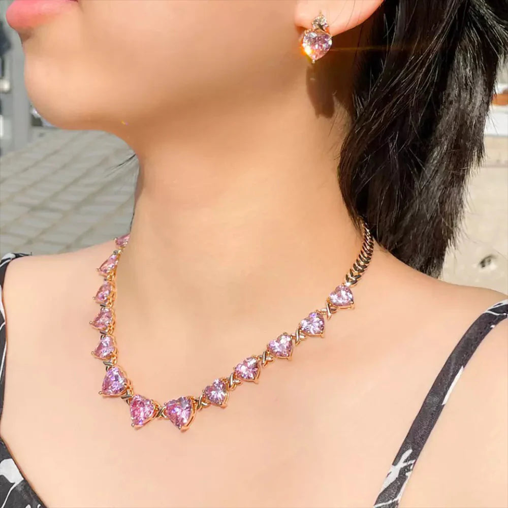 Vioraia Sparkling Hearts Jewelry Set