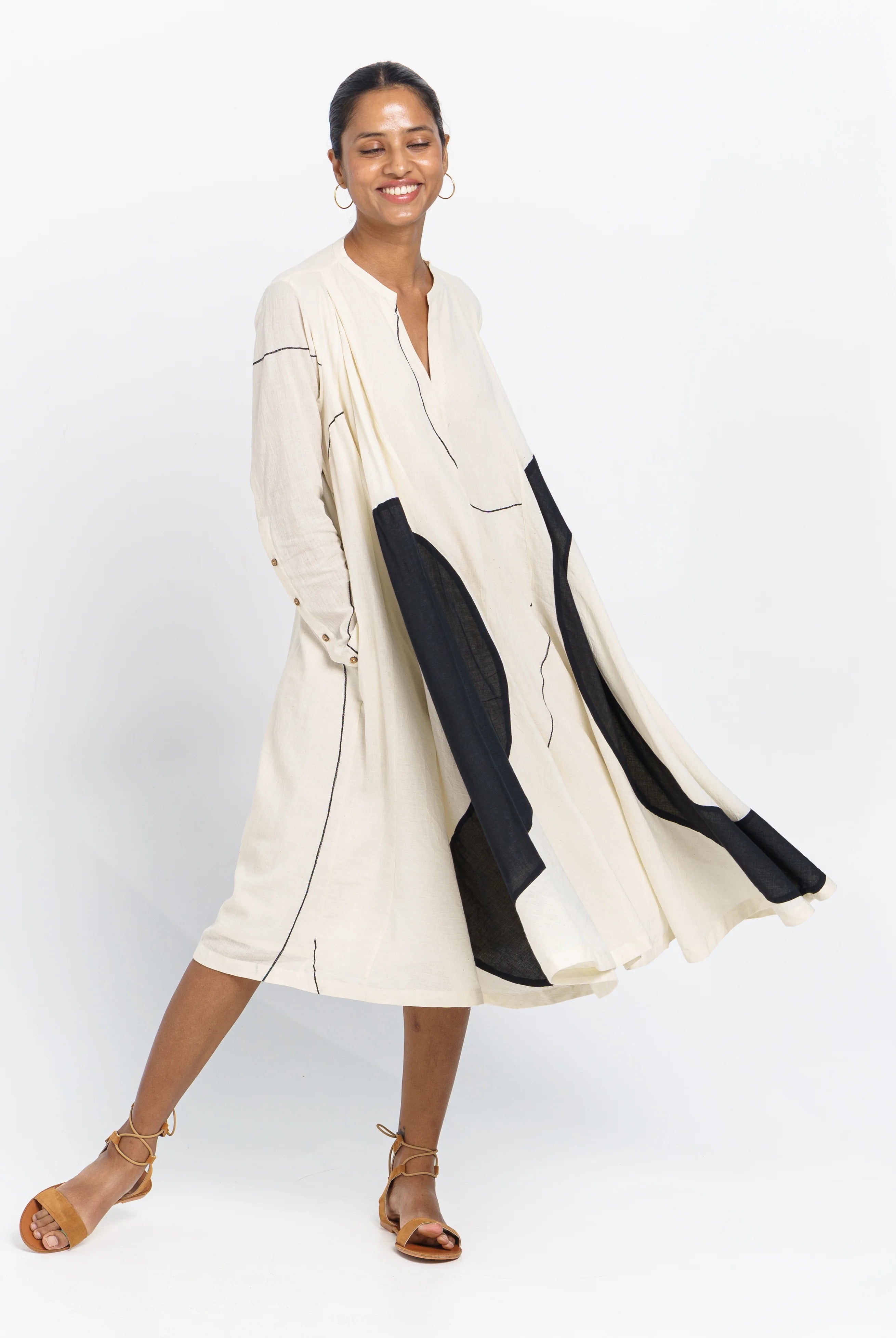 Colour-block midi dress