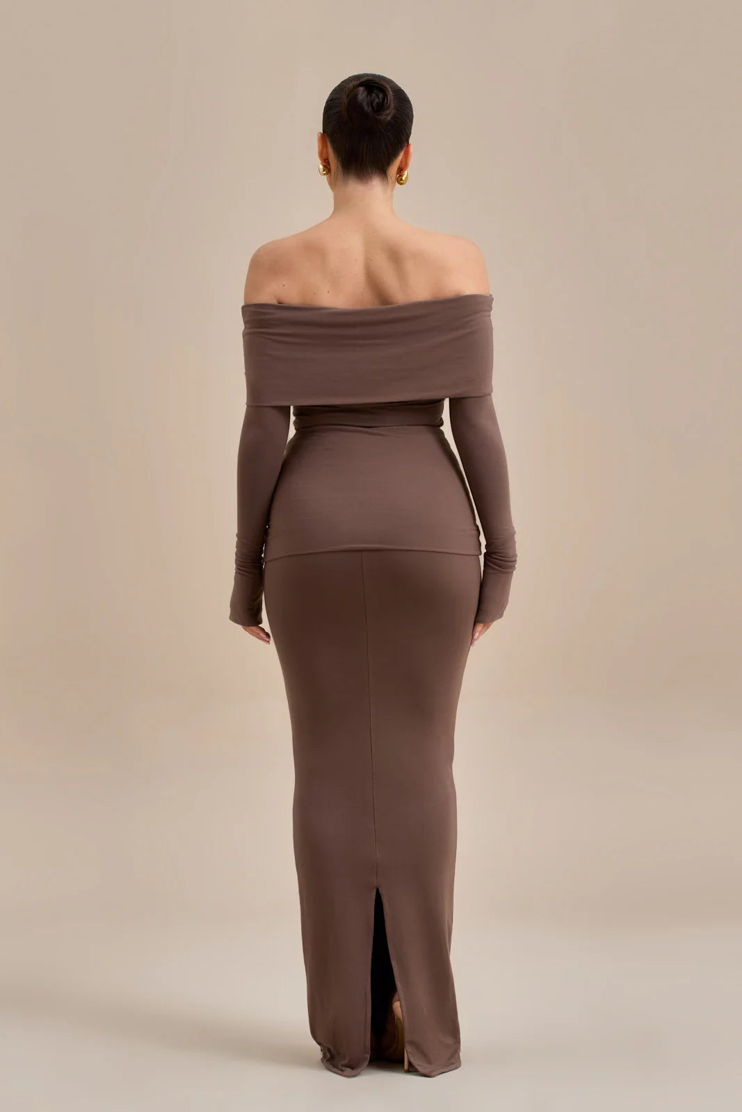BELLE DRAPE MAXI SKIRT | CHOC - SALE