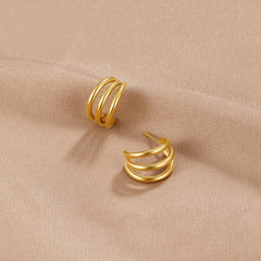 Vioraia Anaya Triple Gold Hoop Earrings