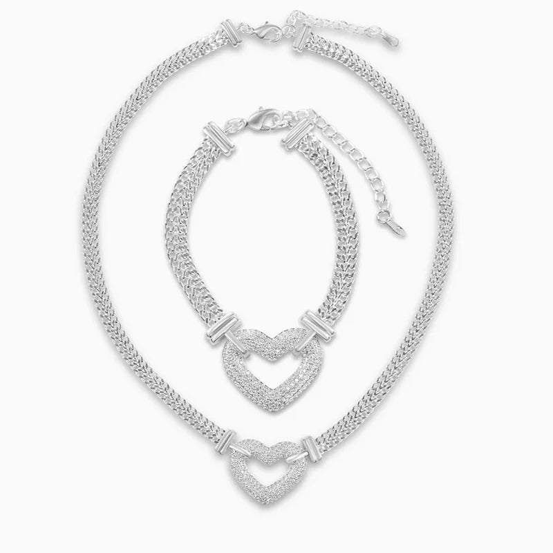 Vioraia Paris Heart Pendant Jewelry Set