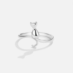 Vioraia Midnight Cat Silver Ring