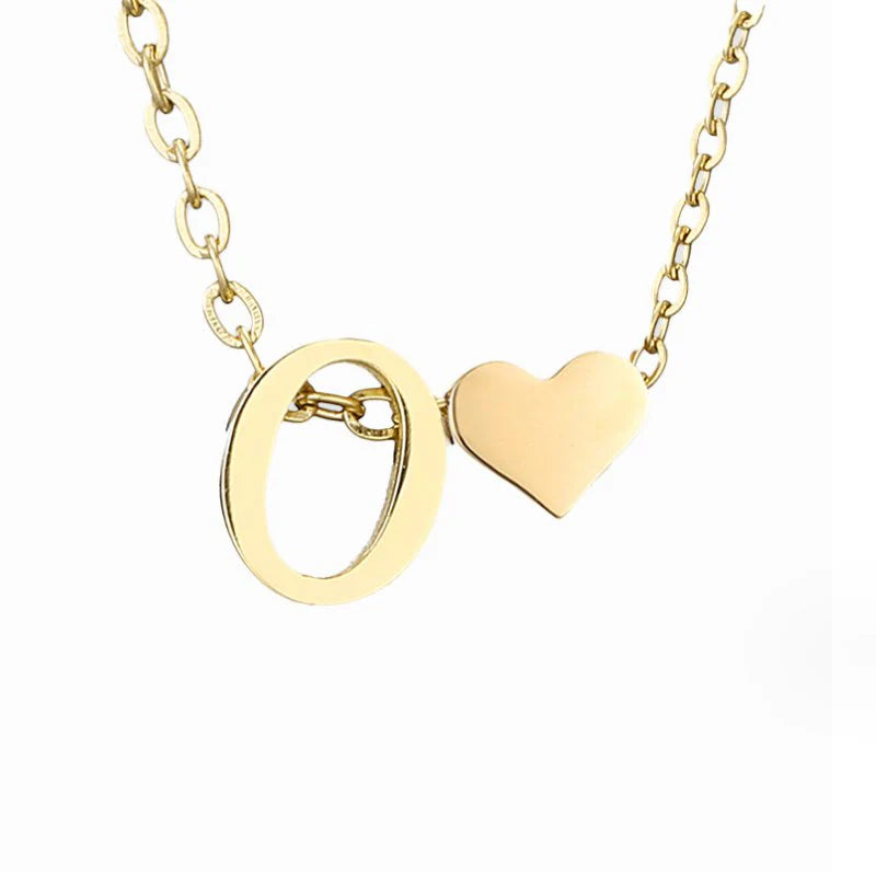 Vioraia Forever Love & Letter Gold Necklace