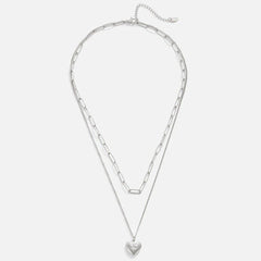 Vioraia Heart & Paperclip Necklace