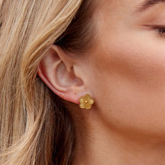Vioraia Golden Clover Earrings