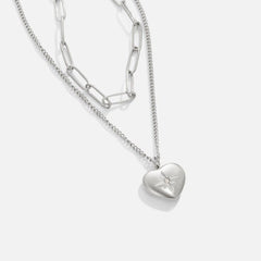 Vioraia Heart & Paperclip Necklace