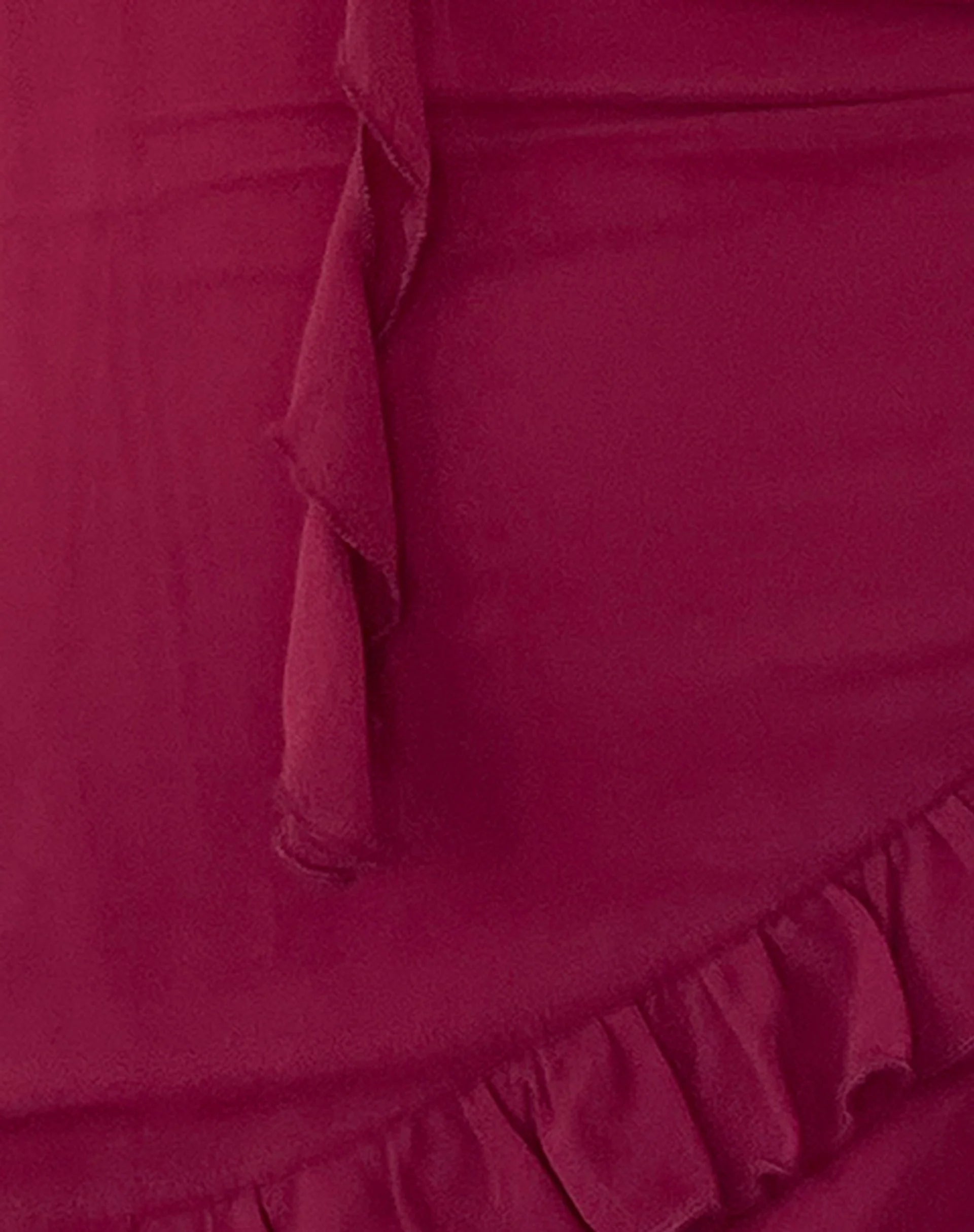 Margaret Ruffle Mini Dress in Plum Chiffon with Rosette