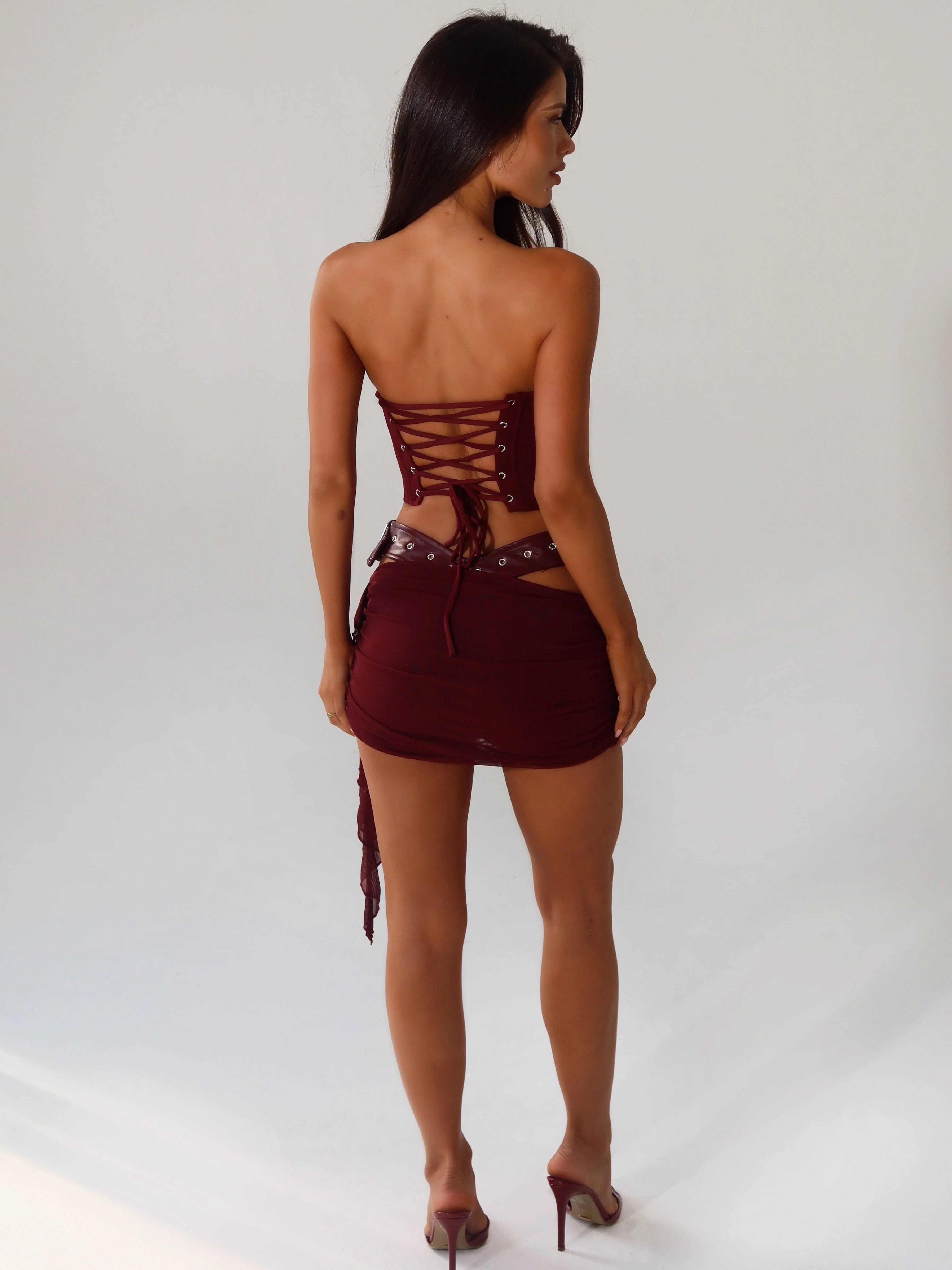 Lucy's DESIREE MINI DRESS BURGUNDY