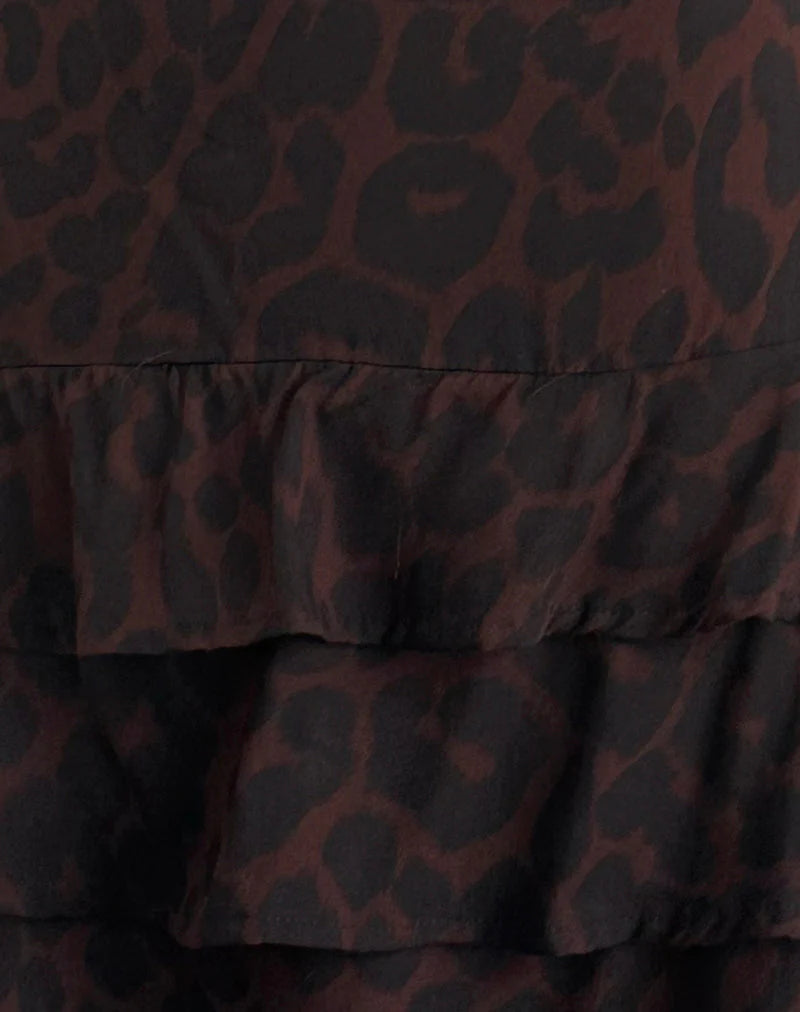 Nenita Halterneck Mini Dress in Oversize Jaguar Brown